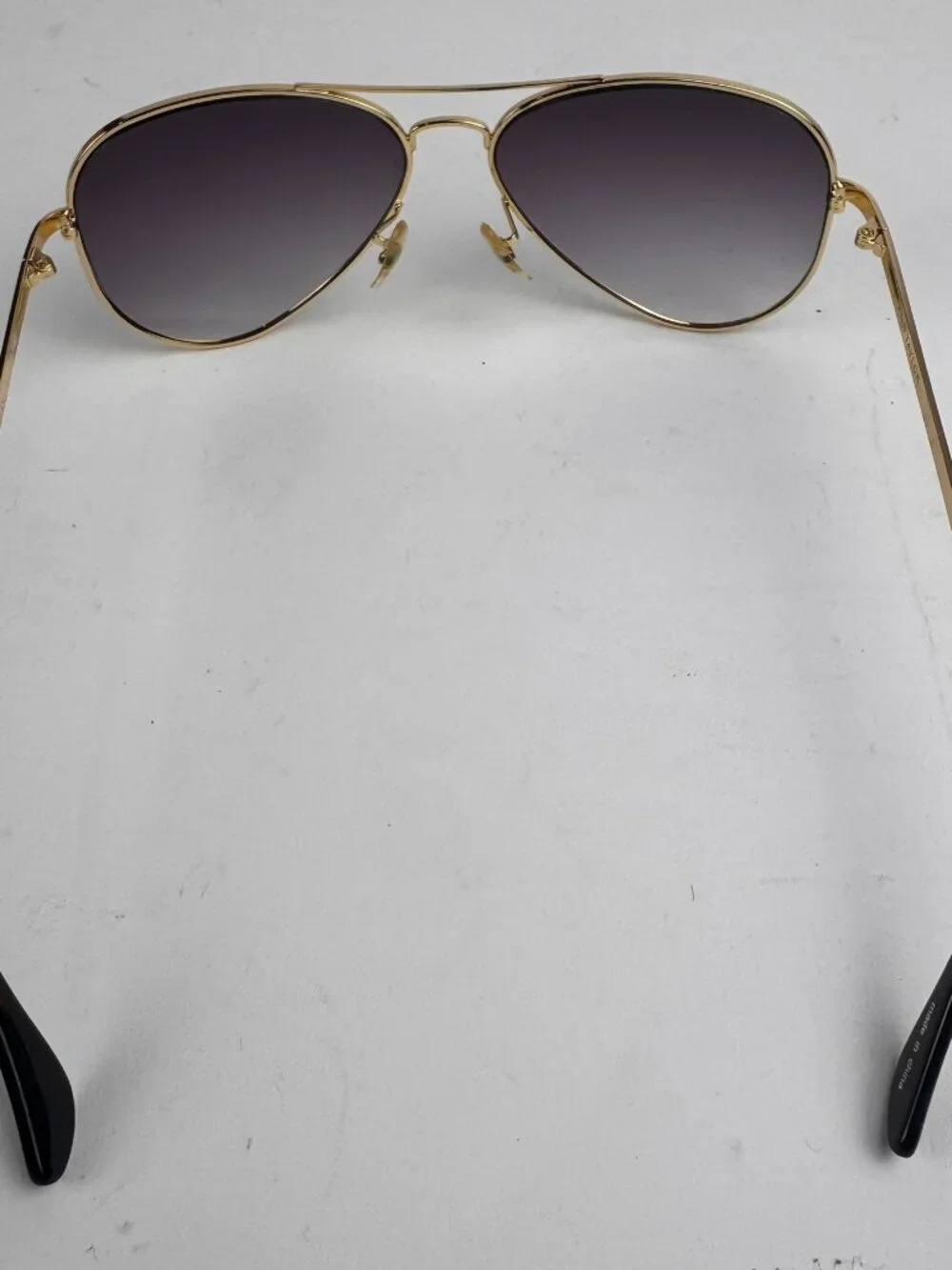 ANN TAYLOR Gold Aviator Sunglasses Men Gradient Lens 58-14-140 w/ GLASS CASE